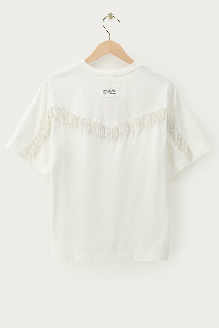 Wit T-shirt Met Imitatieparels - Off-white