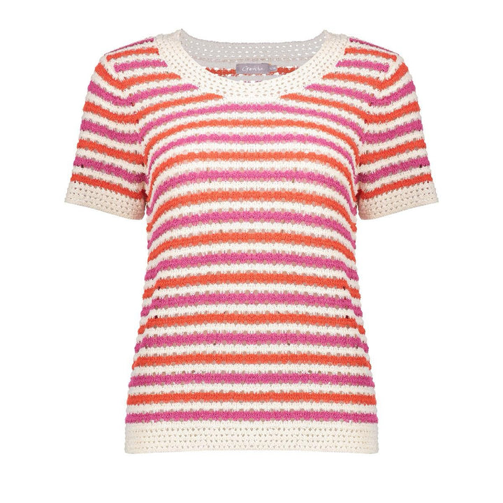 Top Knitted Short Sleeves - Ecru Dessin