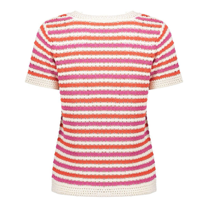 Top Knitted Short Sleeves - Ecru Dessin