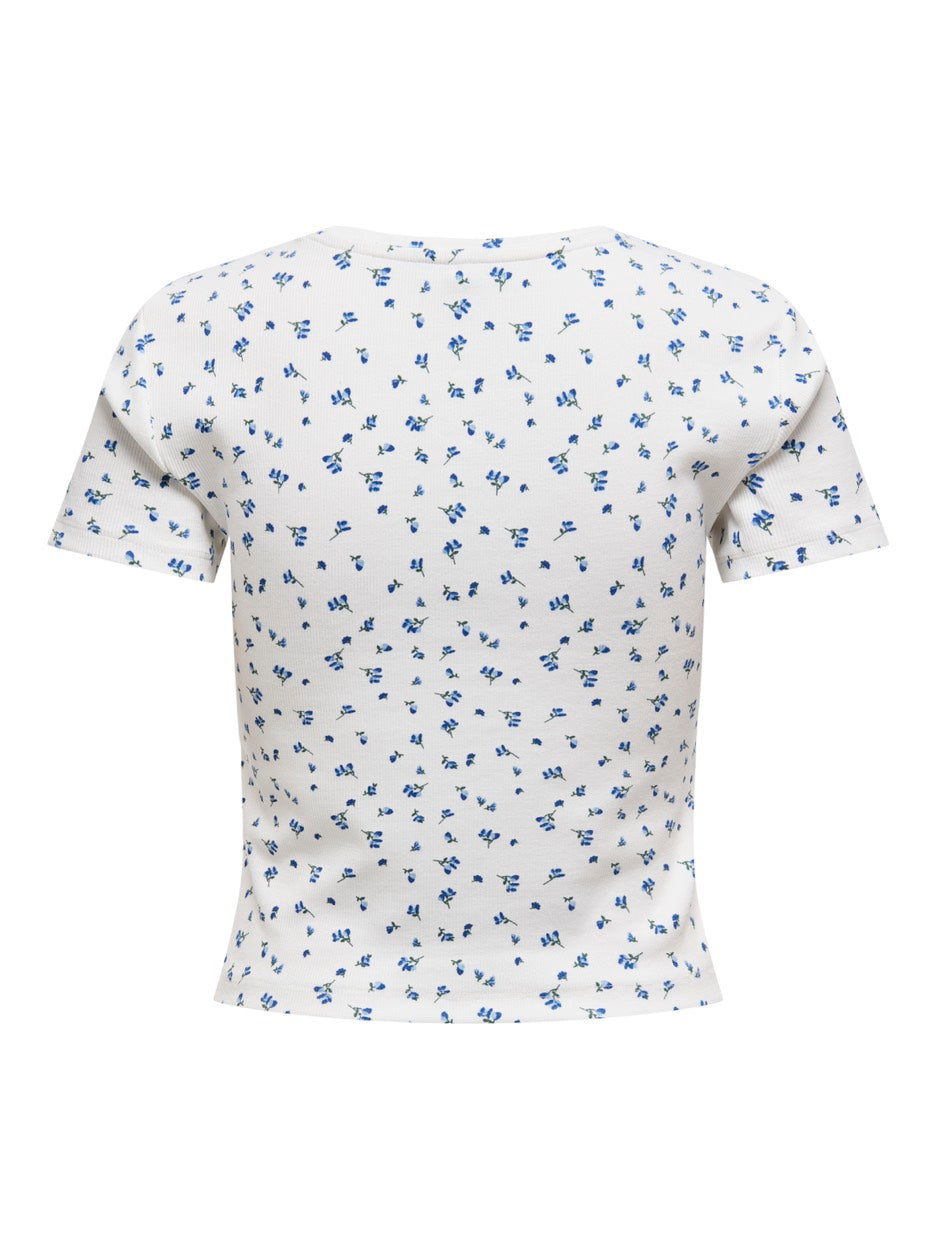 Onlfenja Life Ss Aop Top Jrs Noos - Wit Dessin