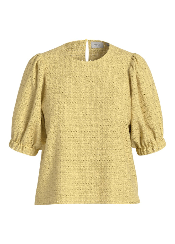Viminera O-neck 2/4 Top - Geel