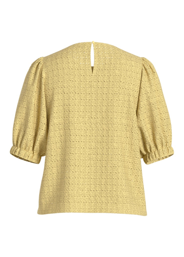 Viminera O-neck 2/4 Top - Geel