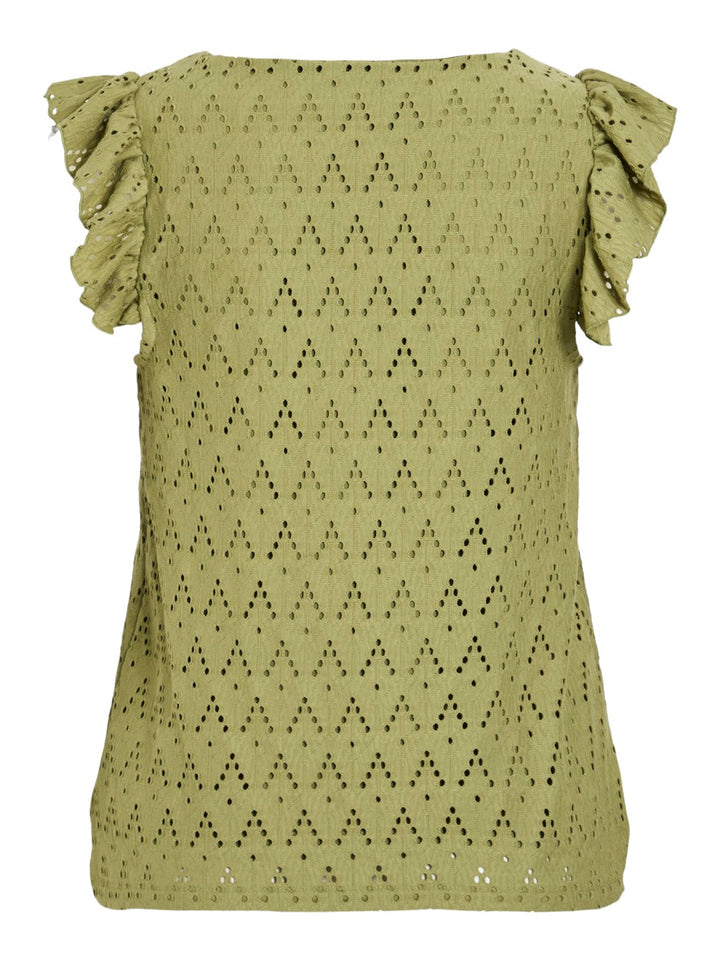 Viamalina V-neck C/s Top/pb - Olijf