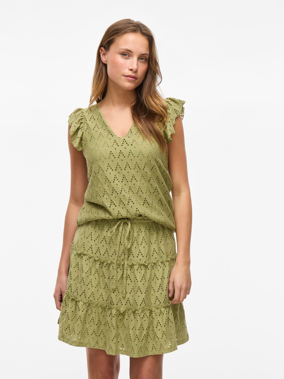 Viamalina V-neck C/s Top/pb - Olijf