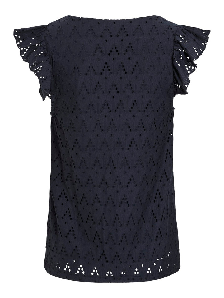 Viamalina V-neck C/s Top/pb - Navy
