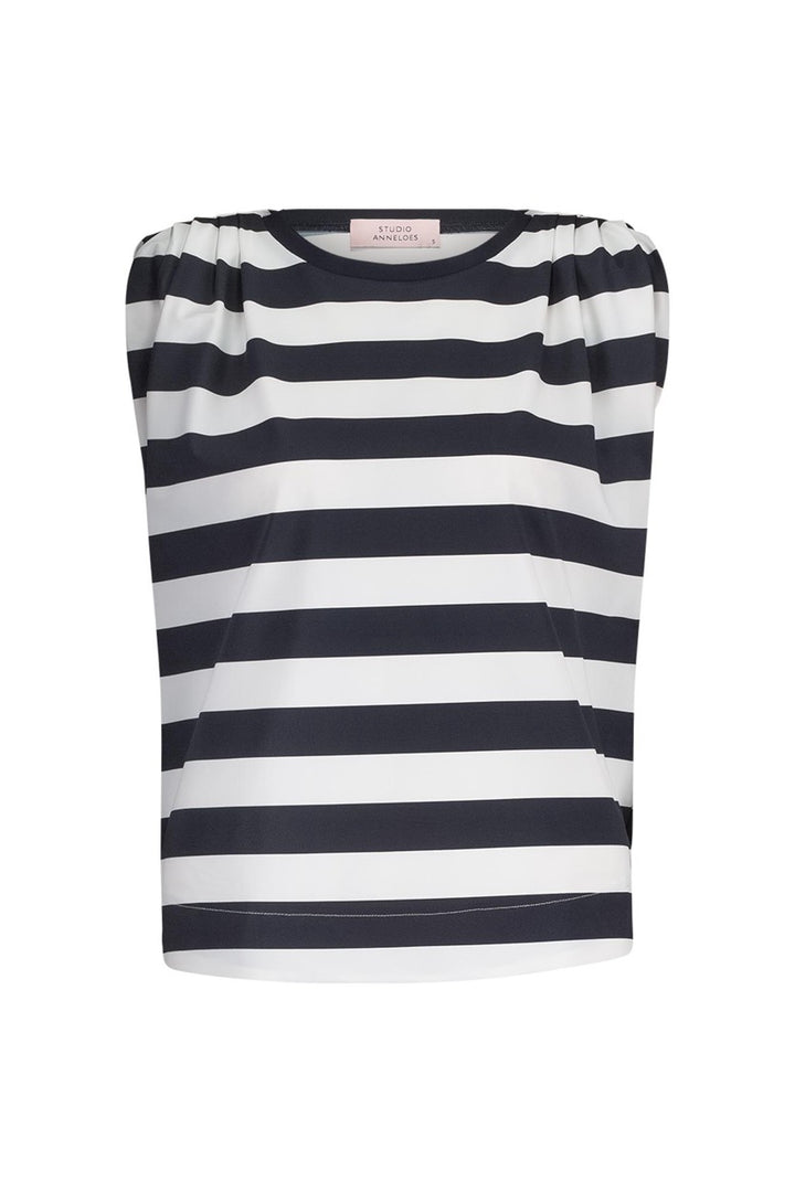 Leona Stripe Top - Blauw Dessin