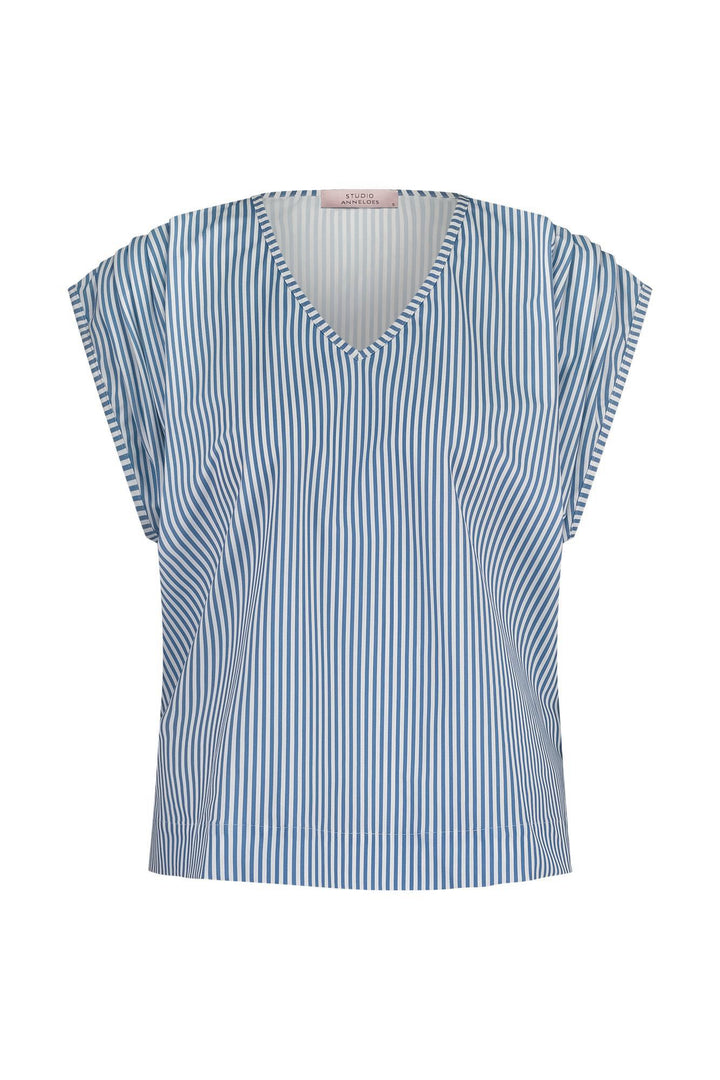 Leonie Small Stripe Top - Blauw Dessin