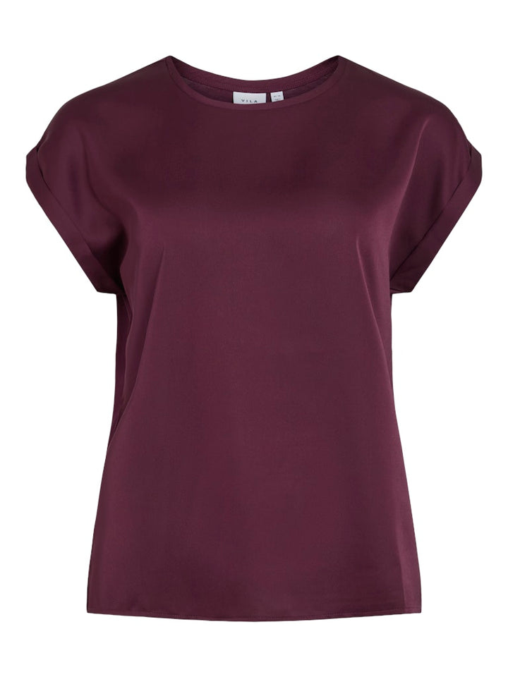 Viellette S/s Satin Top - Noos - Bordeaux