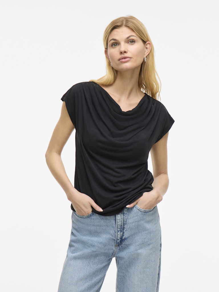 Vimodala Waterfall C/s Top/pb - Zwart