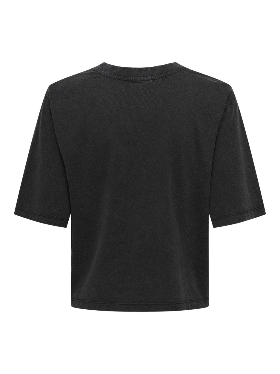 Jdycarla S/s Washed Print Top Jrs - Antraciet