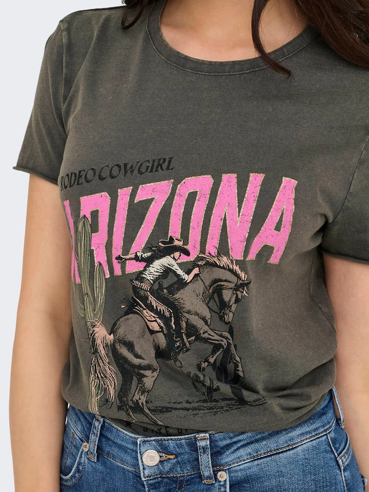 Onllucy Life Reg S/s Top Jrs Noos - Antraciet