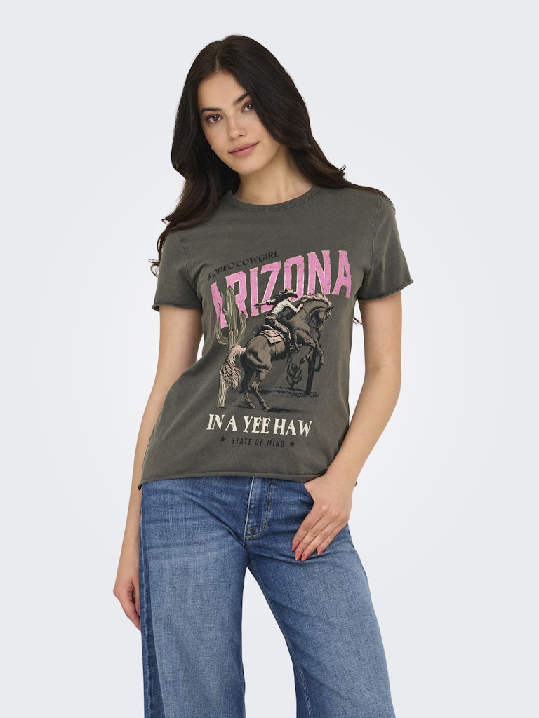 Onllucy Life Reg S/s Top Jrs Noos - Antraciet