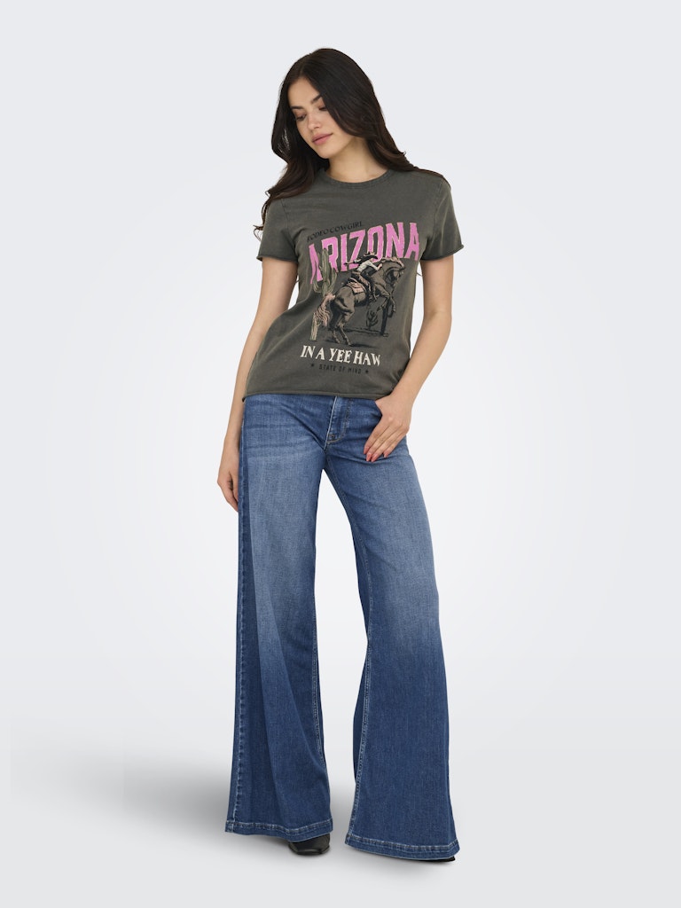 Onllucy Life Reg S/s Top Jrs Noos - Antraciet