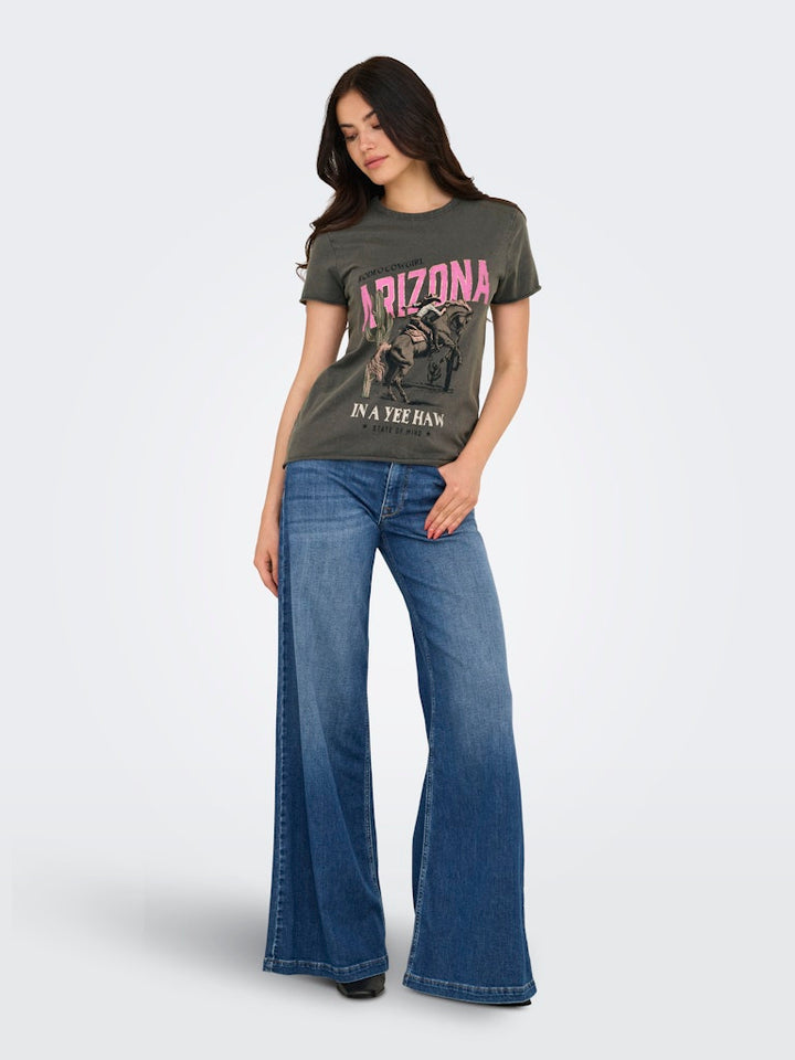 Onllucy Life Reg S/s Top Jrs Noos - Antraciet