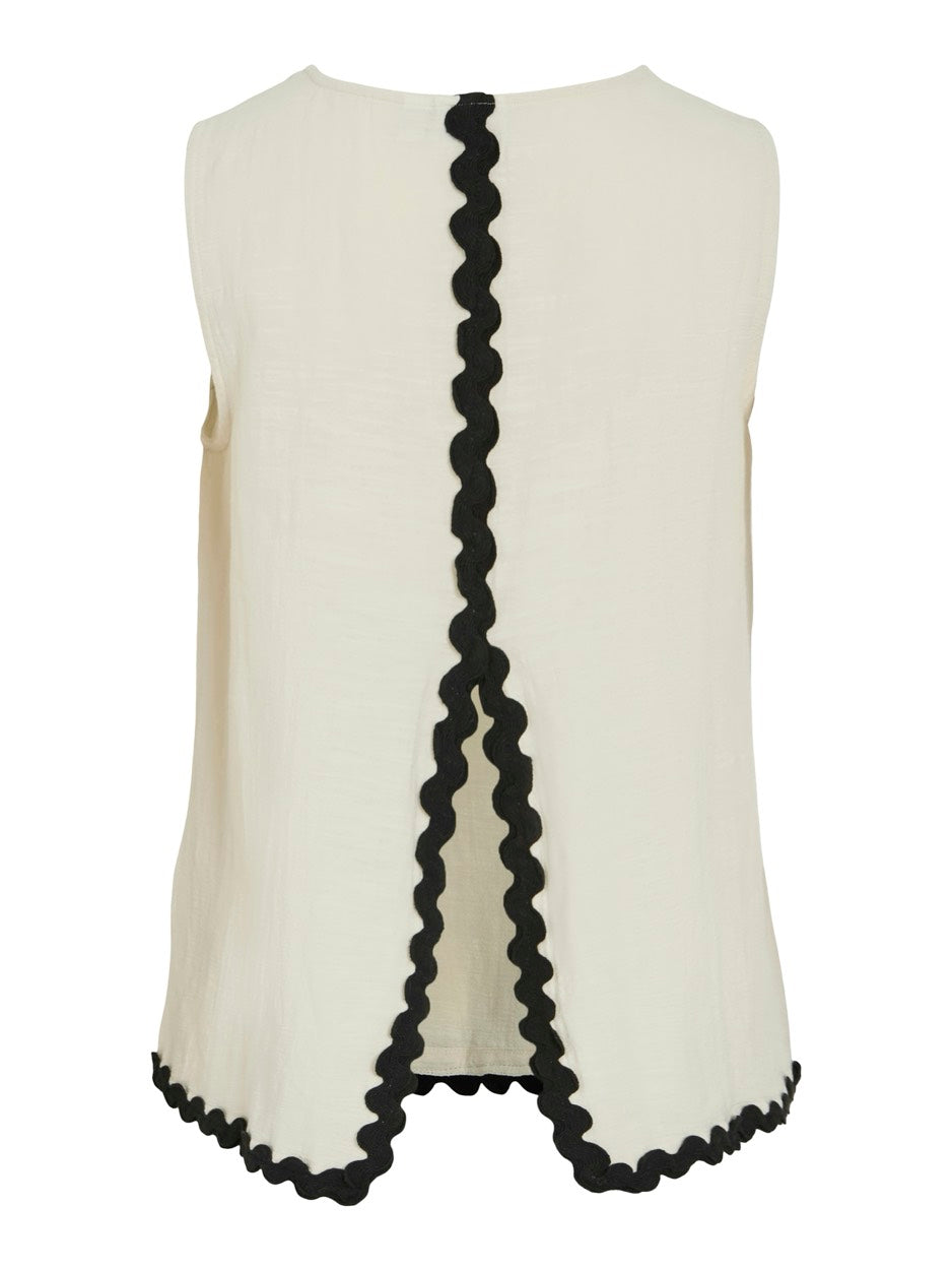 Vimanda Wavy O-neck S/l Top - Off-white