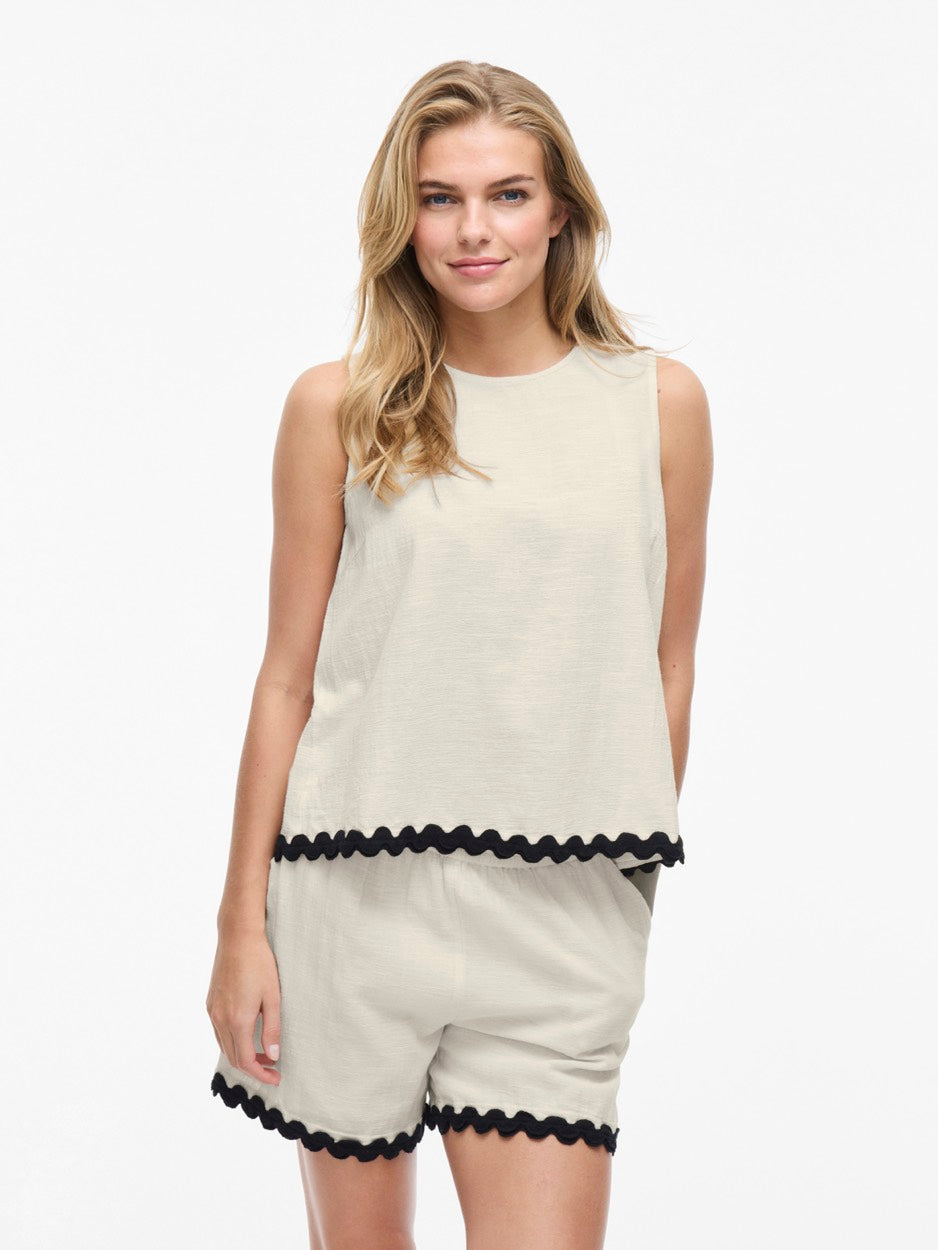 Vimanda Wavy O-neck S/l Top - Off-white