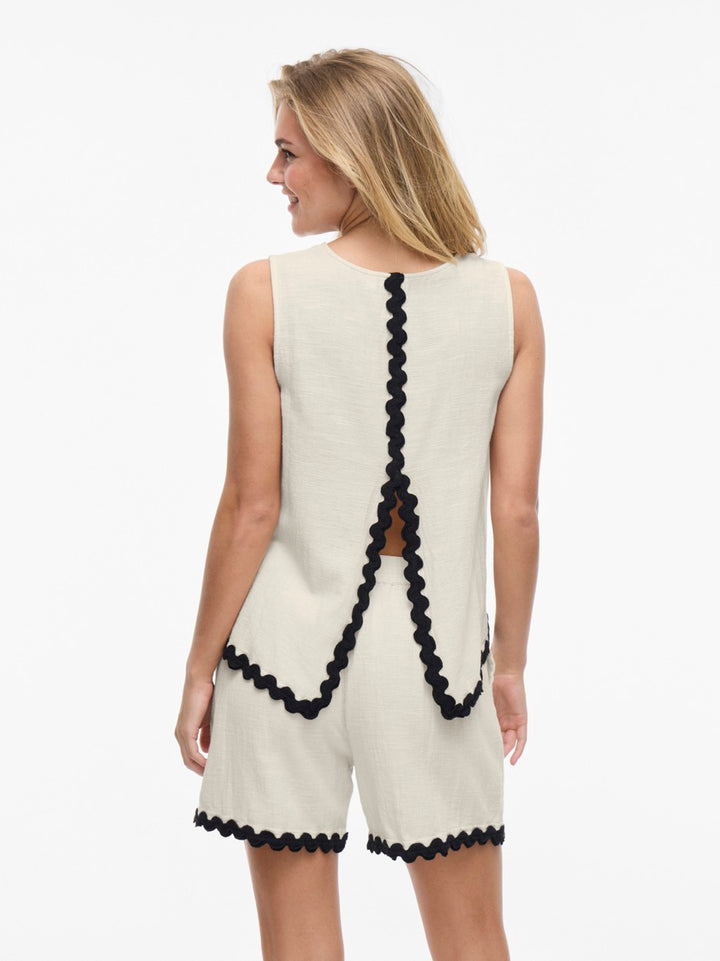 Vimanda Wavy O-neck S/l Top - Off-white