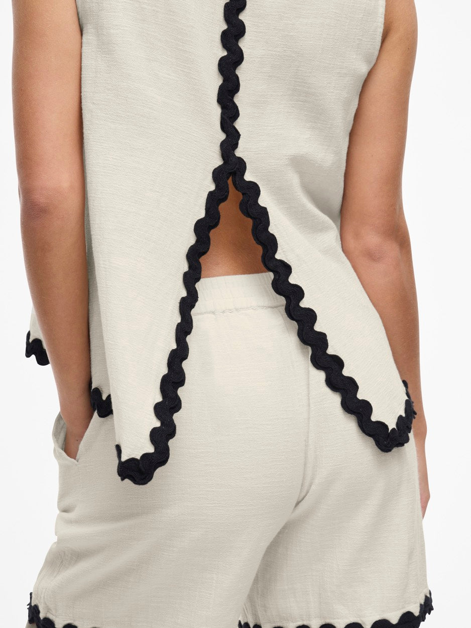 Vimanda Wavy O-neck S/l Top - Off-white