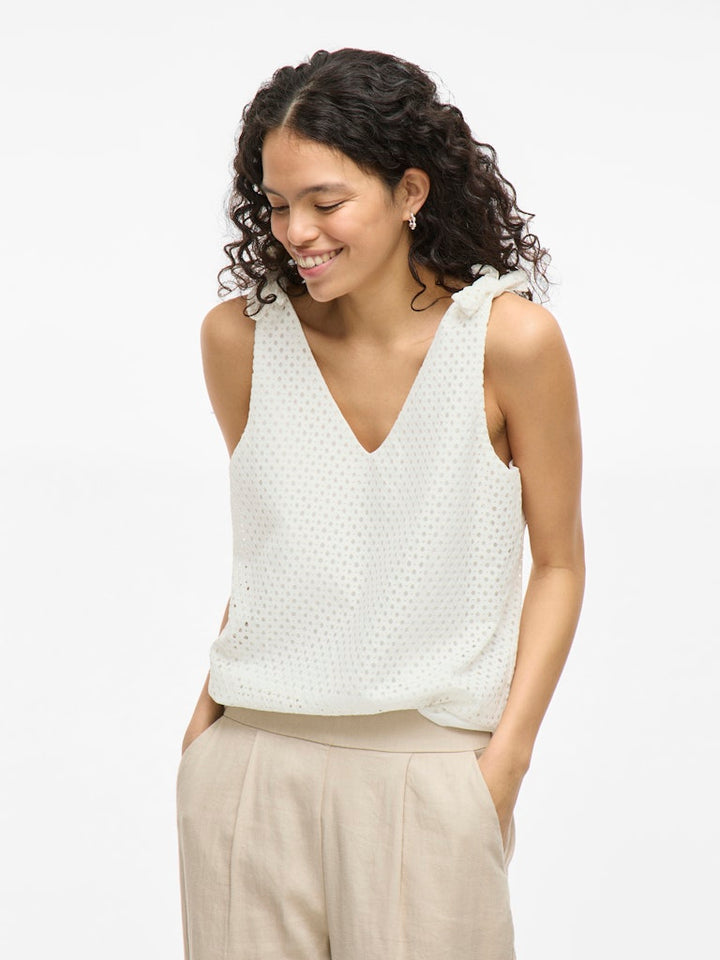 Vialvadora V-neck Sl Top - Off-white