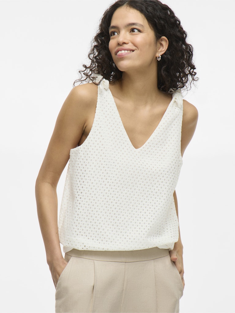Vialvadora V-neck Sl Top - Off-white