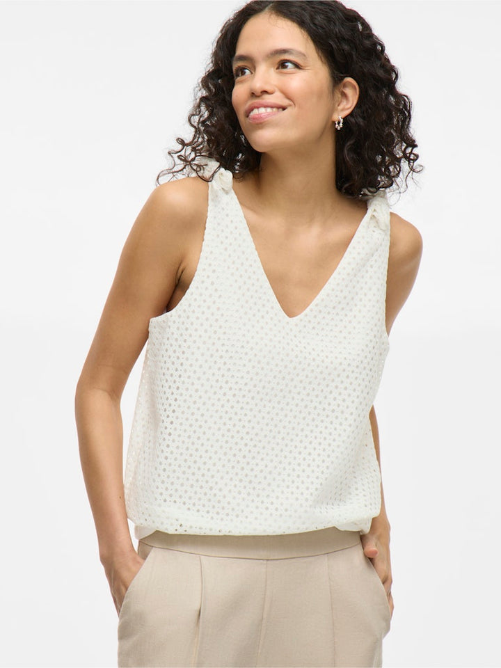 Vialvadora V-neck Sl Top - Off-white
