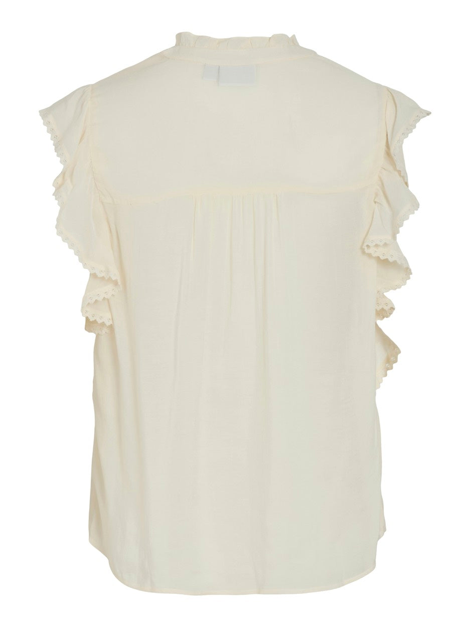 Vivillas V-neck Cp Top - Ecru