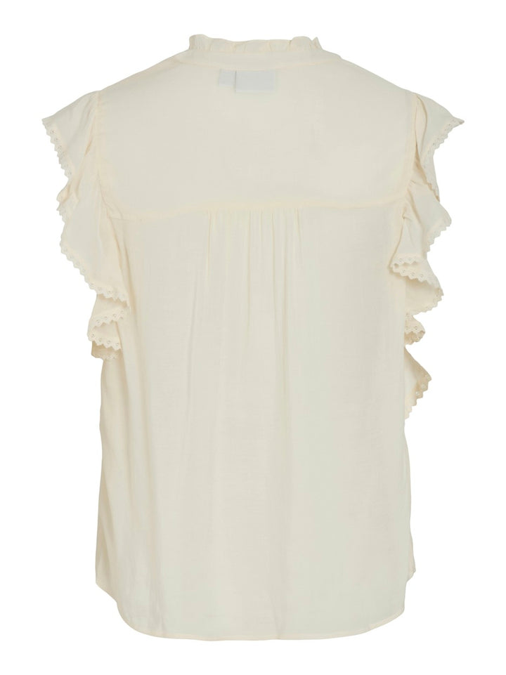Vivillas V-neck Cp Top - Ecru