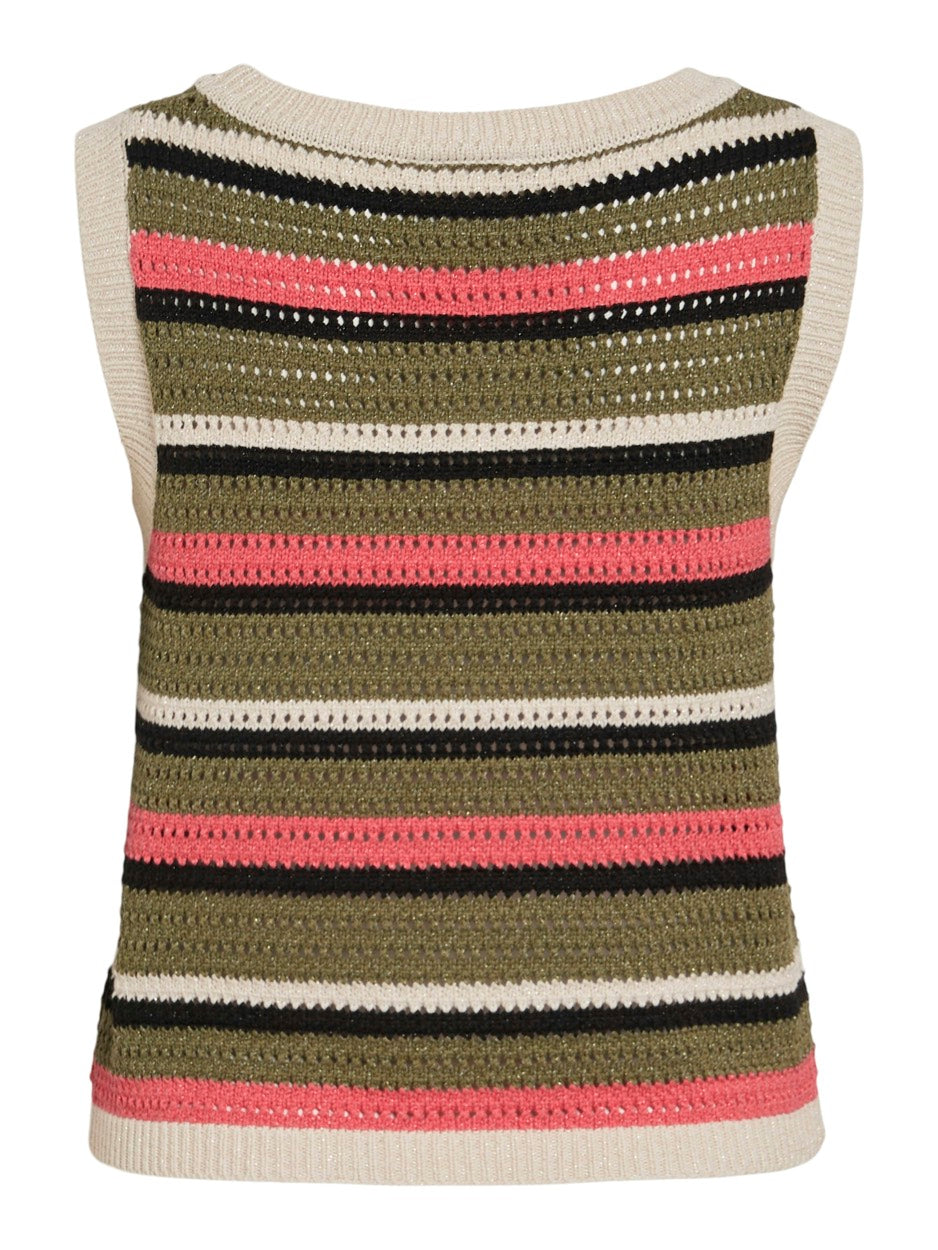 Vidulipa O-neck S/l Glitter Knit To - Zand Dessin