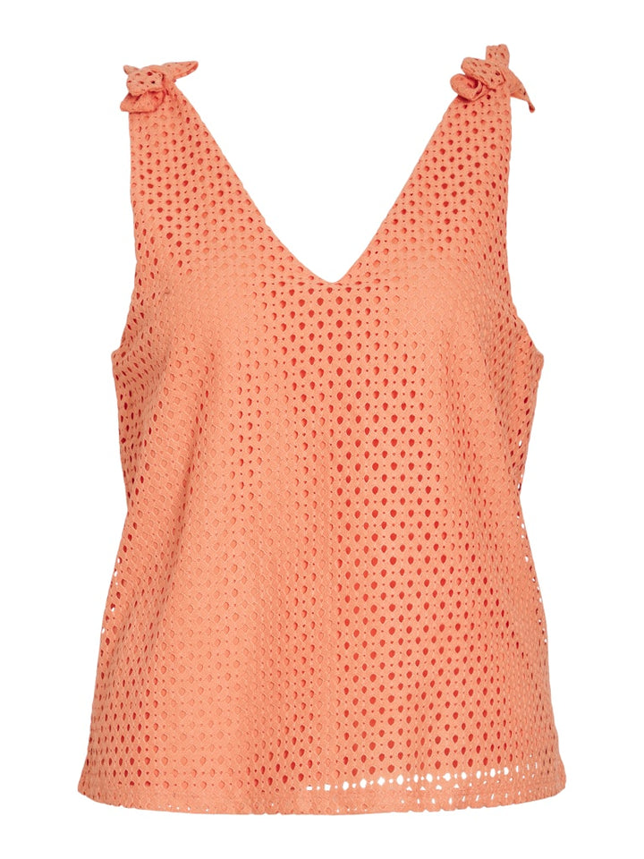 Vialvadora V-neck Sl Top - Oranje Dessin