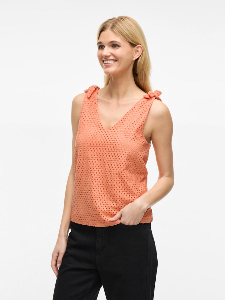 Vialvadora V-neck Sl Top - Oranje Dessin