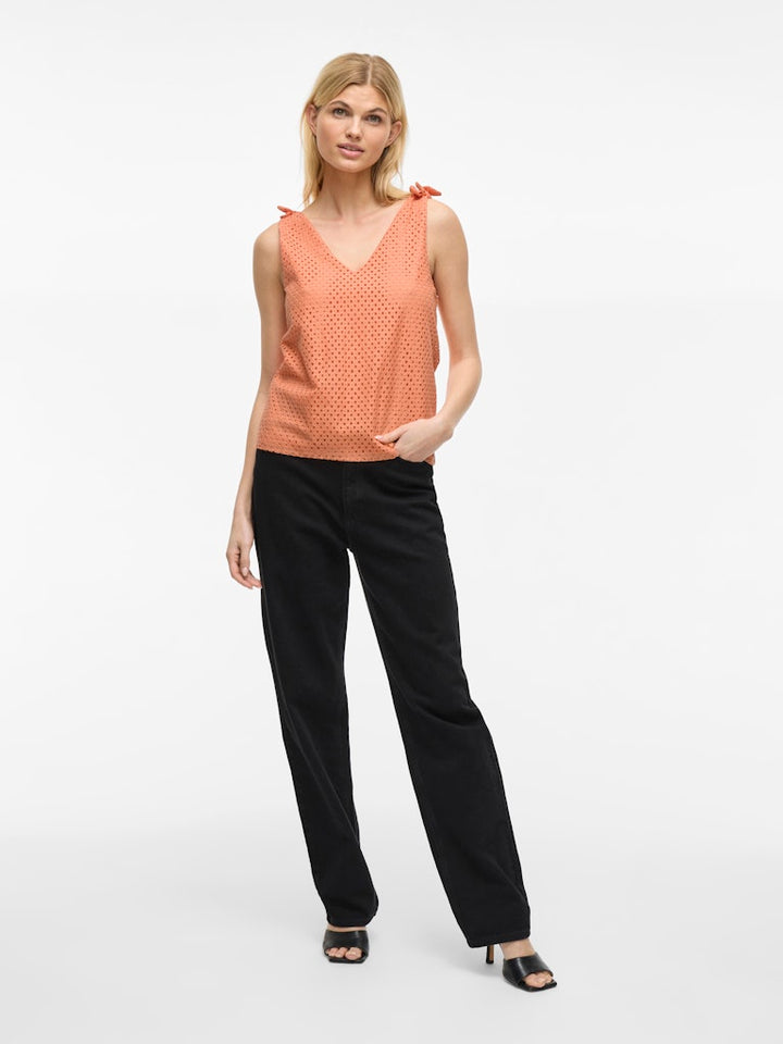 Vialvadora V-neck Sl Top - Oranje Dessin