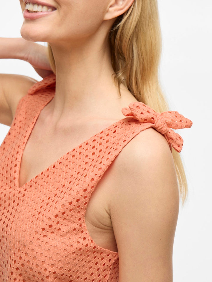 Vialvadora V-neck Sl Top - Oranje Dessin