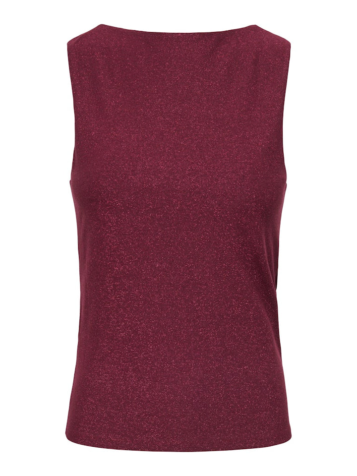 Onlea Glitter S/l 2-ways Top Jrs Noos - Bordeaux