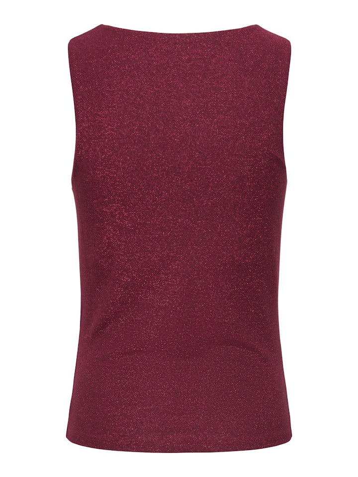 Onlea Glitter S/l 2-ways Top Jrs Noos - Bordeaux