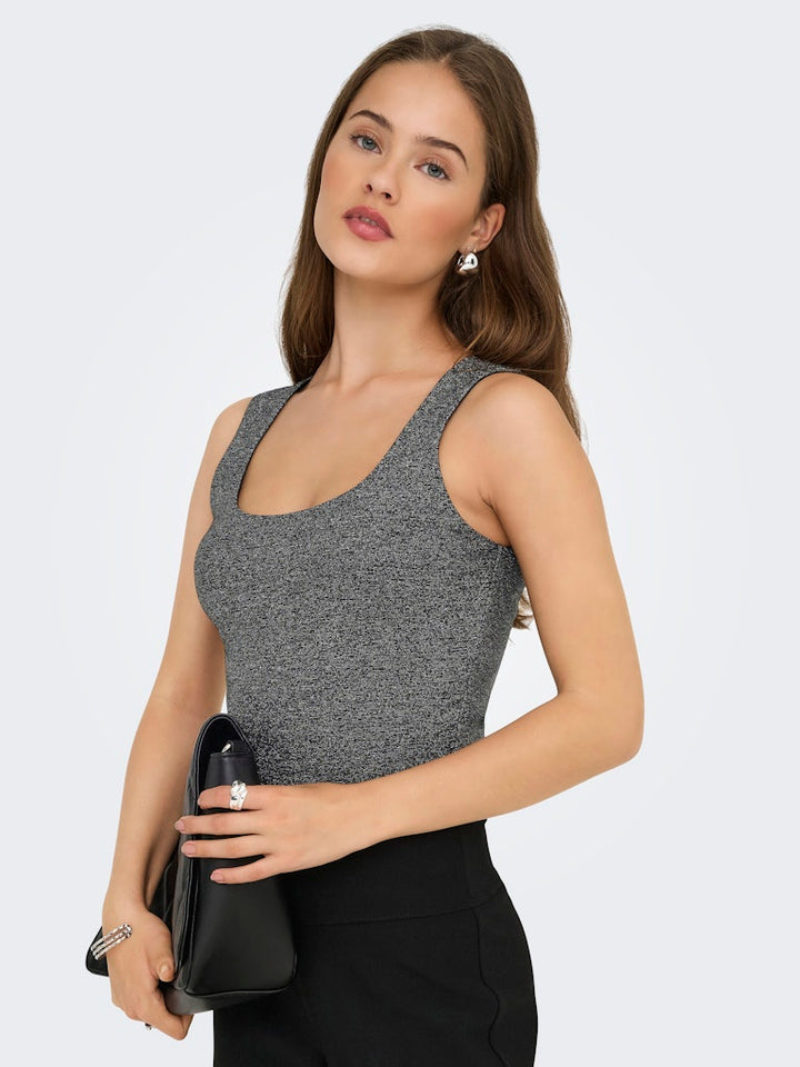Onlea Glitter S/l 2-ways Top Jrs Noos - Zwart