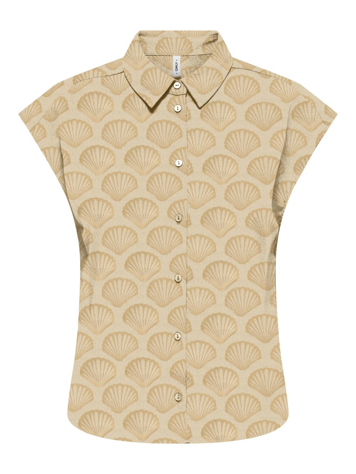 Onlnova Life Vis S/s Clay Shirt Aop - Zand Dessin