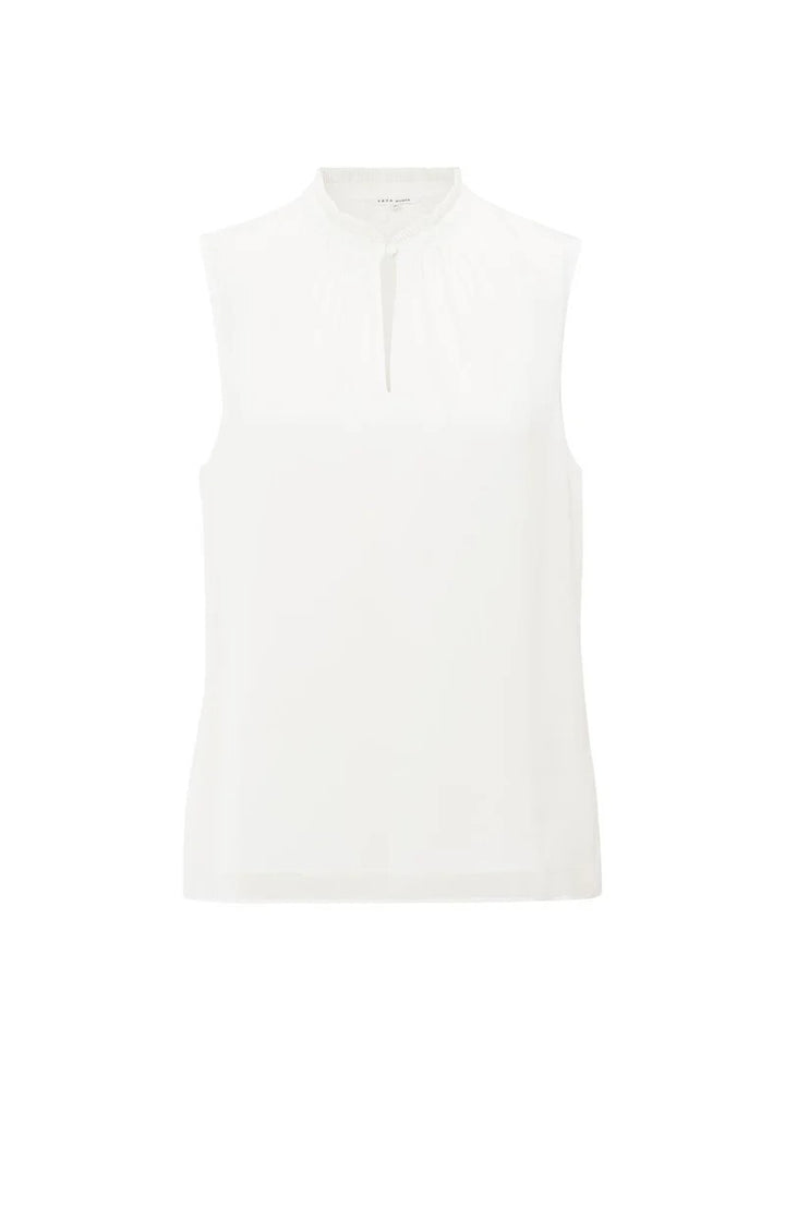 Top With Ruffled Collar - Ecru