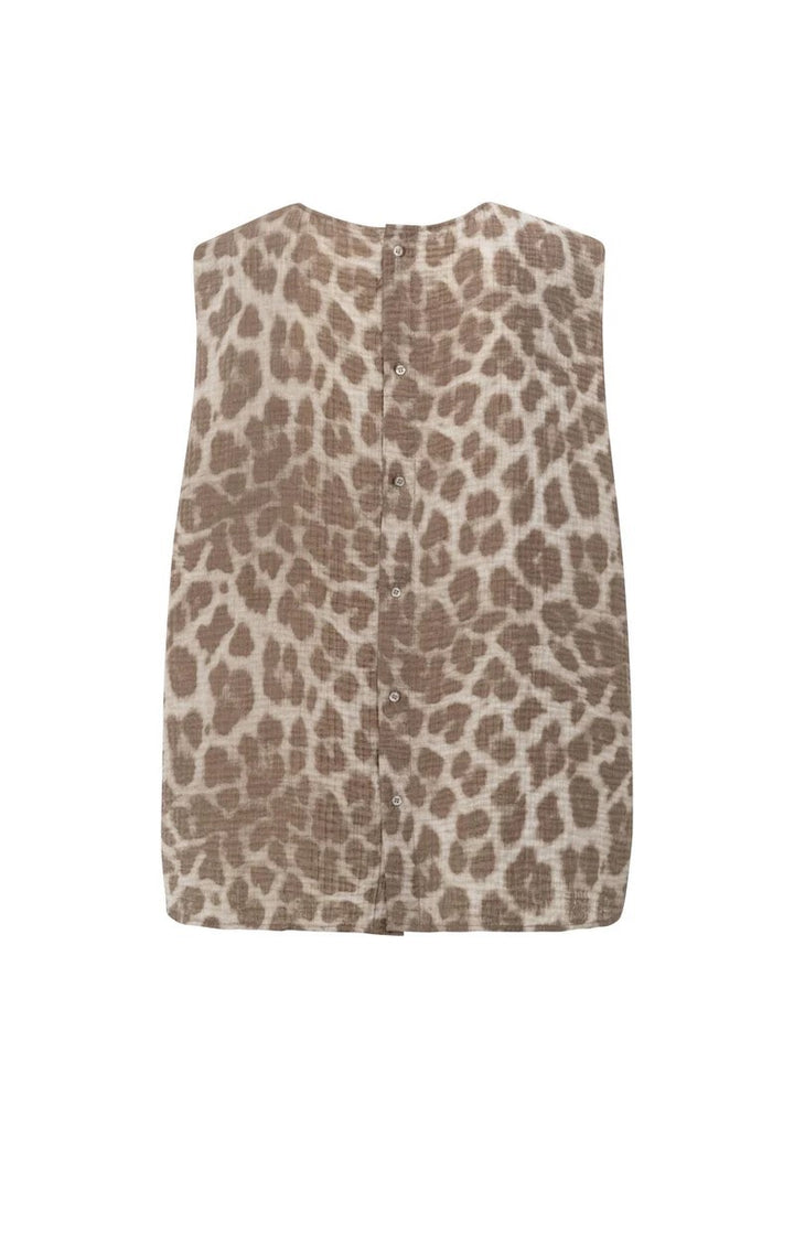 Sleeveless Top With Print - Bruin Dessin