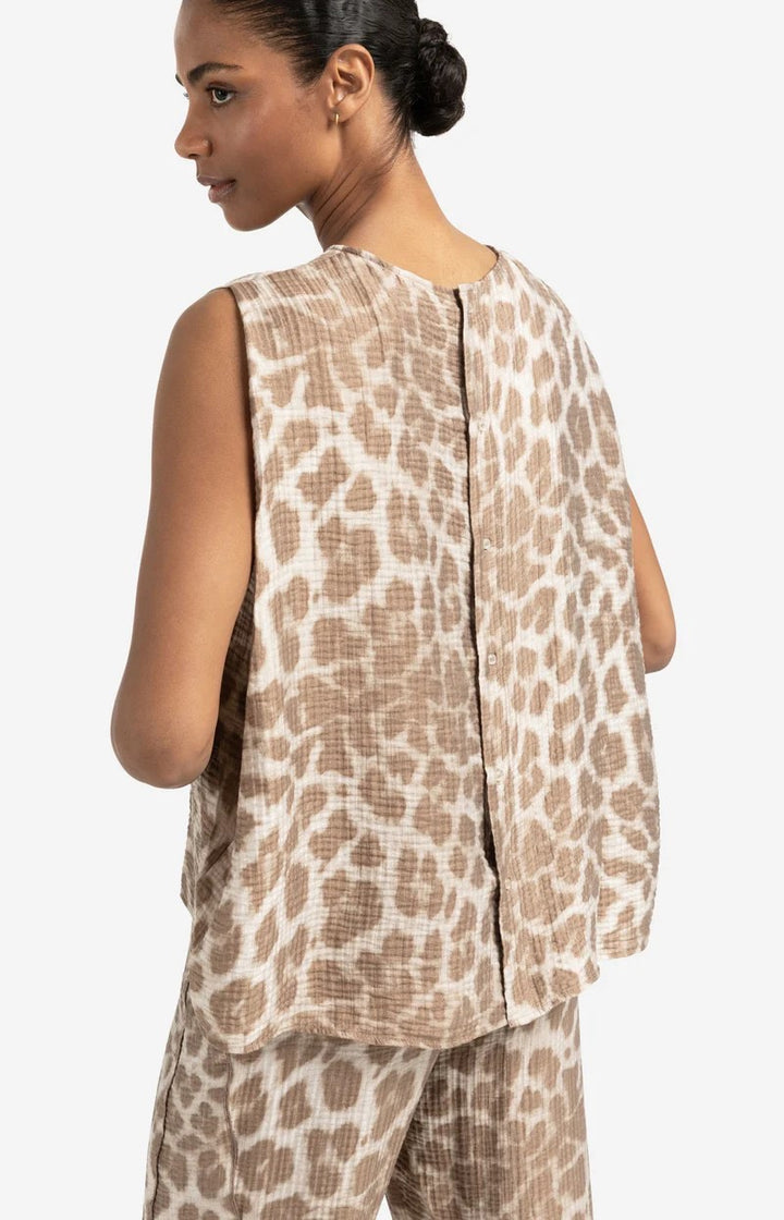 Sleeveless Top With Print - Bruin Dessin