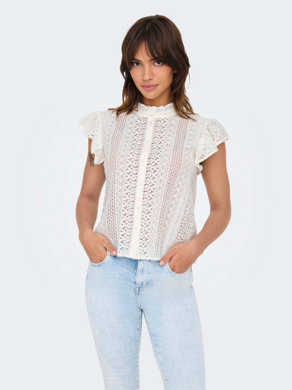 Onlgabina Cap Sleeve Top Wvn - Off-white