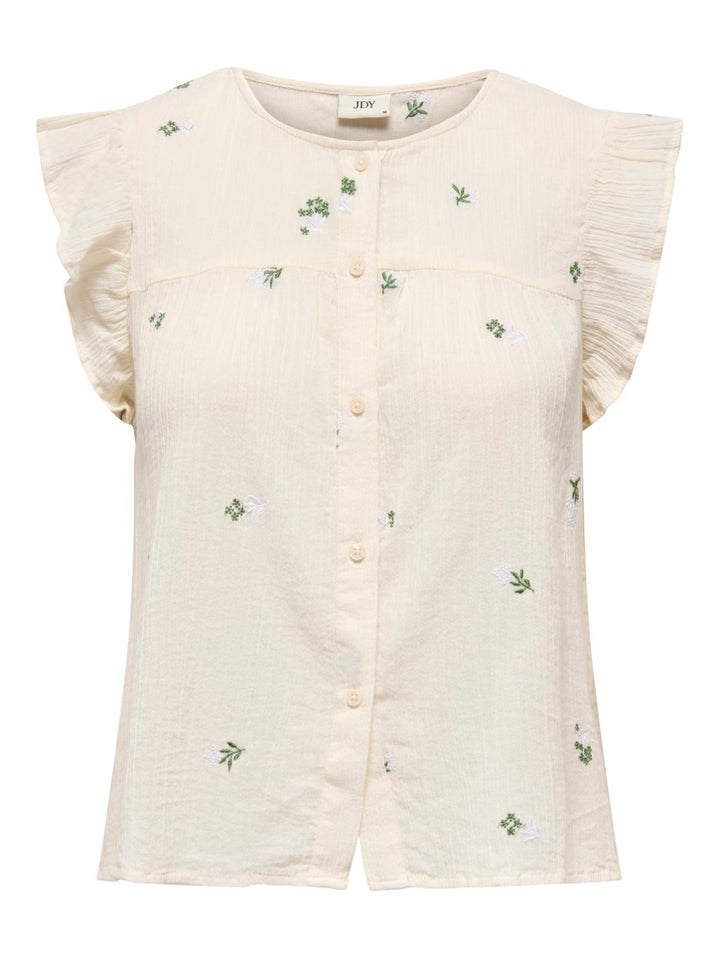 Jdyalba Sl Frill Shirt - Ecru