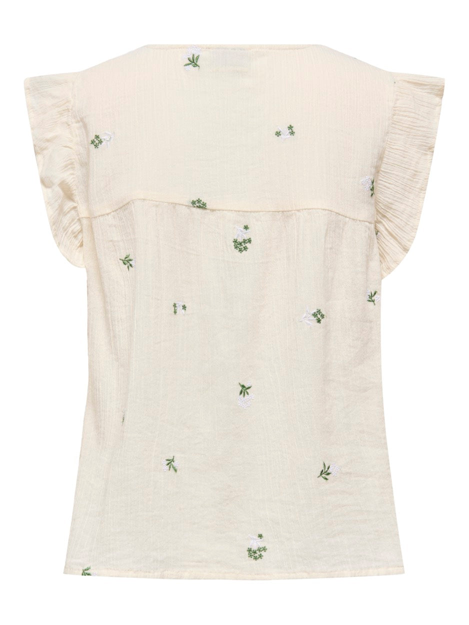 Jdyalba Sl Frill Shirt - Ecru