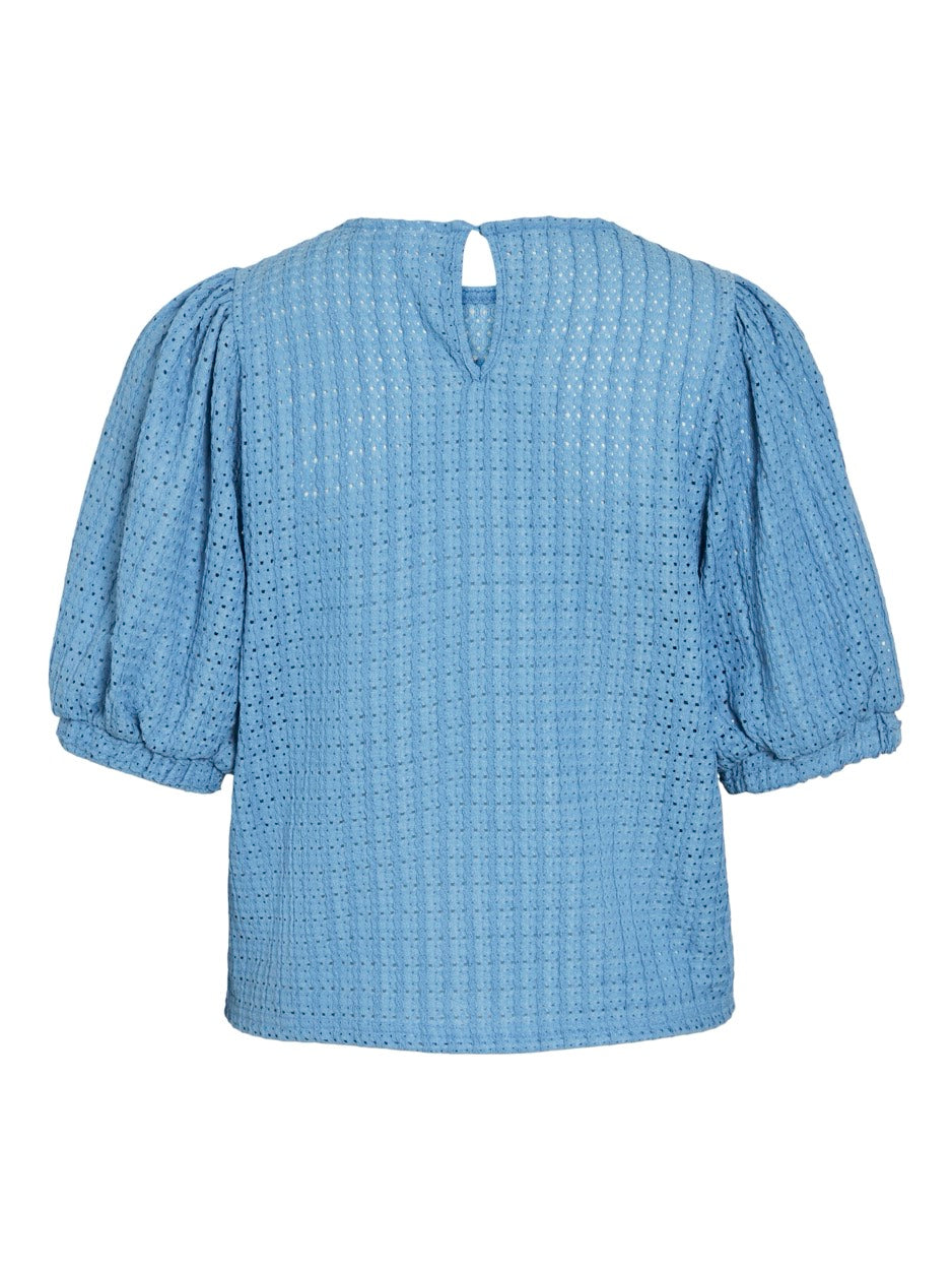 Viminera O-neck 2/4 Top/tes - Lichtblauw