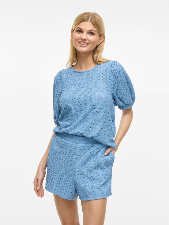 Viminera O-neck 2/4 Top/tes - Lichtblauw
