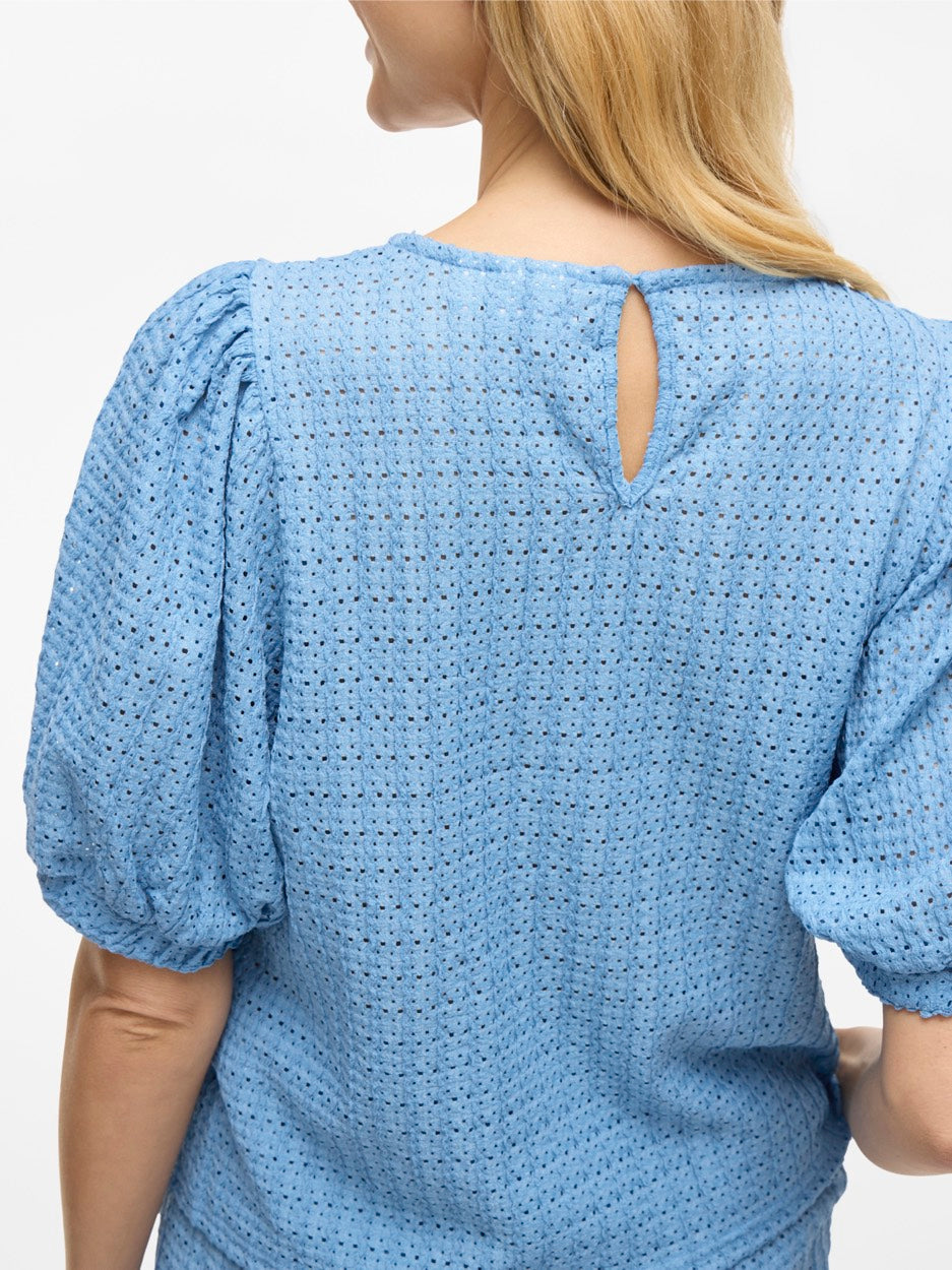 Viminera O-neck 2/4 Top/tes - Lichtblauw