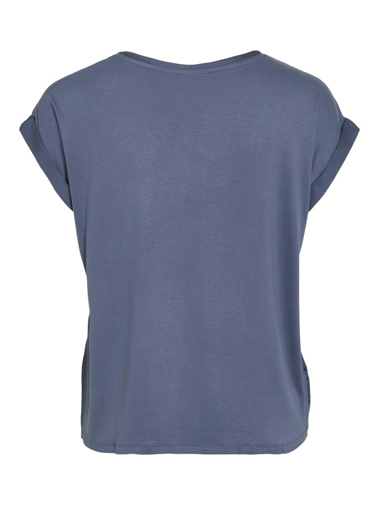 Viellette S/s Satin Top - Noos - Rafblauw