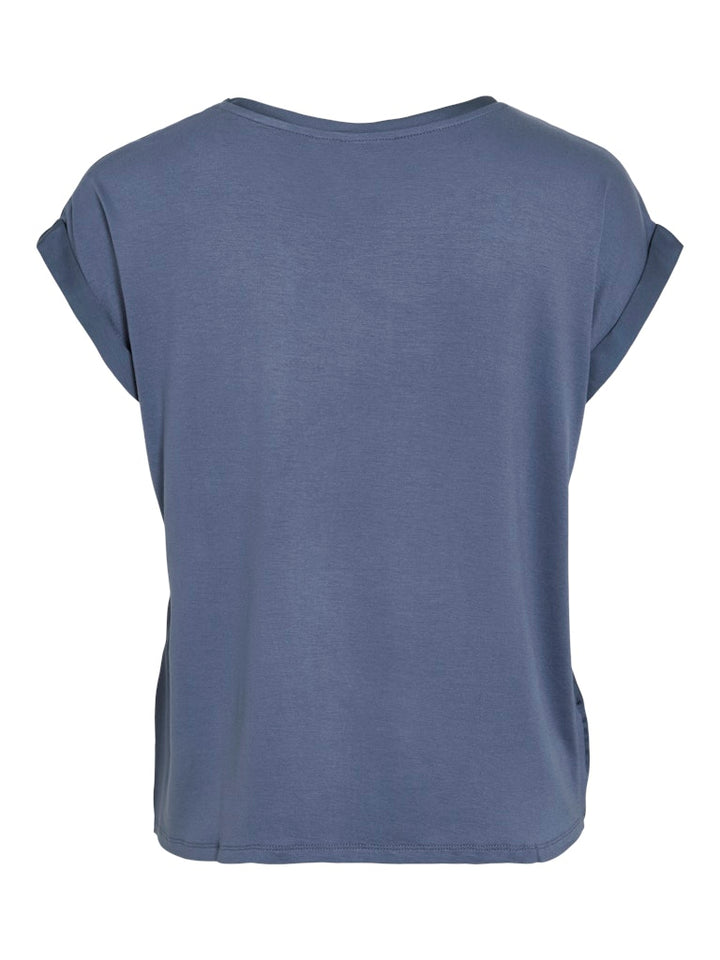 Viellette S/s Satin Top - Noos - Rafblauw