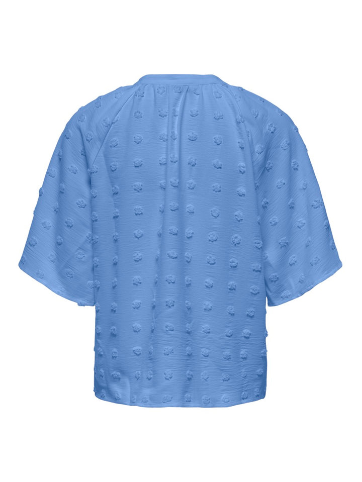 Onlivana Life 34 Dobby V-neck Top Wvn Cs - Kobalt