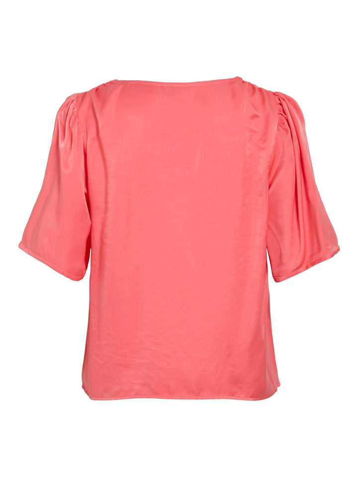 Visania V-neck 2/4 Top/dc/r - Koraal Rood