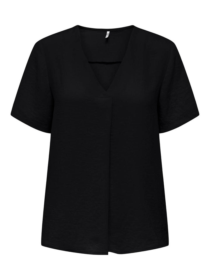 Jdydivya Life S/s V-neck Top Wvn Di - Zwart